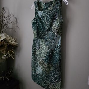 Connected Apparel Teal and Green Dress